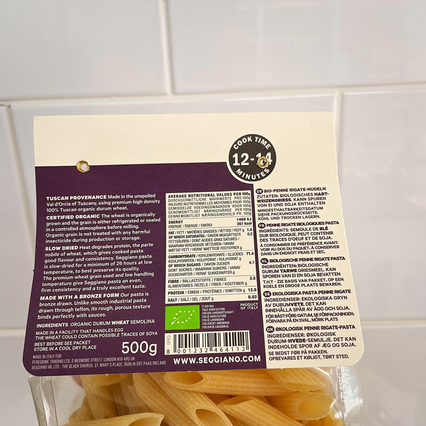 Organic Penne Rigate Pasta